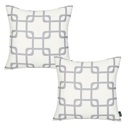 Square 18" x 18" Gray & White Decorative Geometric Set of 2 Throw Pillow Cover 18" in. x 18" in. Square for Couch, Bedding