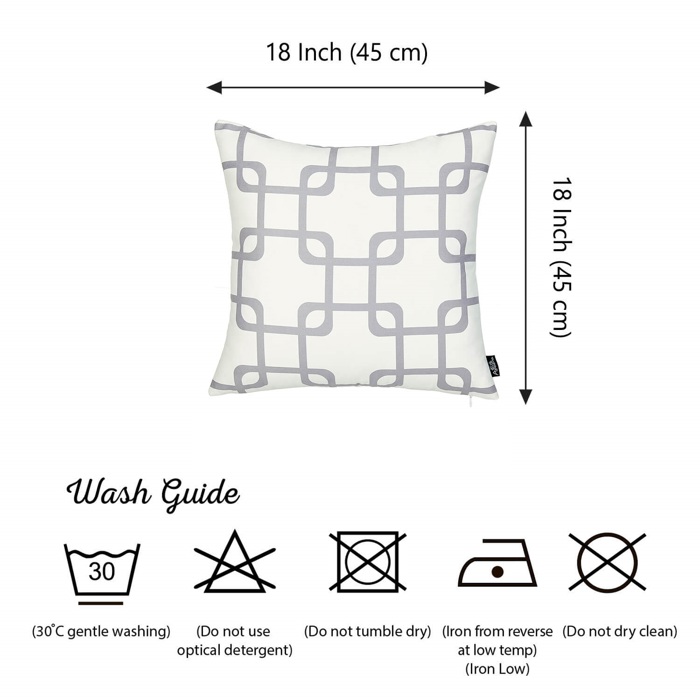 Decorative Geometric Set of 2 Throw Pillow Cover 18" in. x 18" in. Square for Couch, Bedding