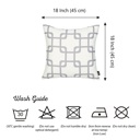 Square 18" x 18" Gray & White Decorative Geometric Set of 2 Throw Pillow Cover 18" in. x 18" in. Square for Couch, Bedding