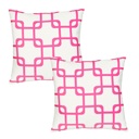 Square 18" x 18" Pink & White Decorative Geometric Set of 2 Throw Pillow Cover 18" in. x 18" in. Square for Couch, Bedding