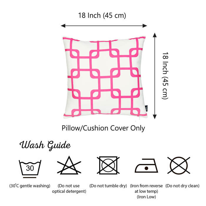 Decorative Geometric Set of 2 Throw Pillow Cover 18" in. x 18" in. Square for Couch, Bedding