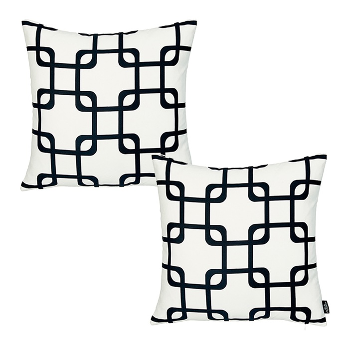 Decorative Geometric Set of 2 Throw Pillow Cover 18" in. x 18" in. Square for Couch, Bedding