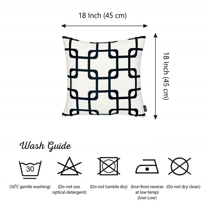 Decorative Geometric Set of 2 Throw Pillow Cover 18" in. x 18" in. Square for Couch, Bedding