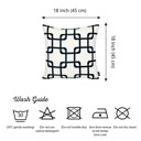 Square 18" x 18" Black & White Decorative Geometric Set of 2 Throw Pillow Cover 18" in. x 18" in. Square for Couch, Bedding