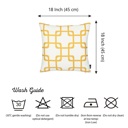 Square 18" x 18" Yellow & White Decorative Geometric Set of 2 Throw Pillow Cover 18" in. x 18" in. Square for Couch, Bedding