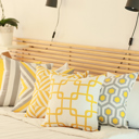 Square 18" x 18" Yellow & White Decorative Geometric Set of 2 Throw Pillow Cover 18" in. x 18" in. Square for Couch, Bedding