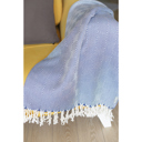 Blue 2-piece Handwoven Throw Blanket 40" x 70" Turkish Cotton 100% with Tassels for Couch, Sofa, Bedding