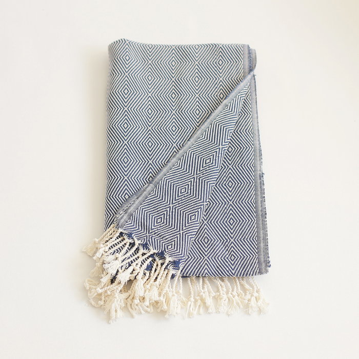 Handwoven Throw Blanket 40" x 70" Turkish Cotton 100% with Tassels for Couch, Sofa, Bedding