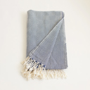 Blue 2-piece Handwoven Throw Blanket 40" x 70" Turkish Cotton 100% with Tassels for Couch, Sofa, Bedding