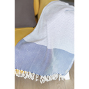 Blue Single Handwoven Throw Blanket 40" x 70" Turkish Cotton 100% with Tassels for Couch, Bedding