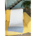 Blue Single Handwoven Throw Blanket 40" x 70" Turkish Cotton 100% with Tassels for Couch, Bedding