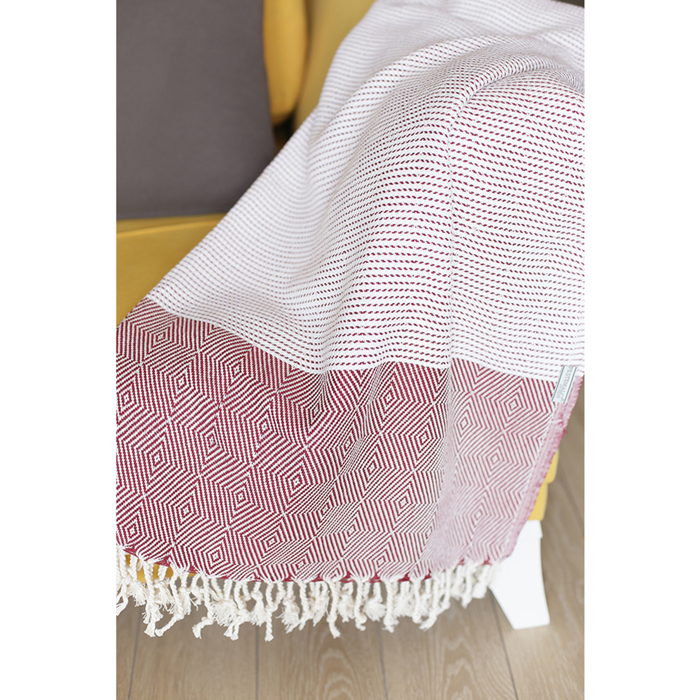 Handwoven Throw Blanket 40" x 70" Turkish Cotton 100% with Tassels for Couch, Bedding