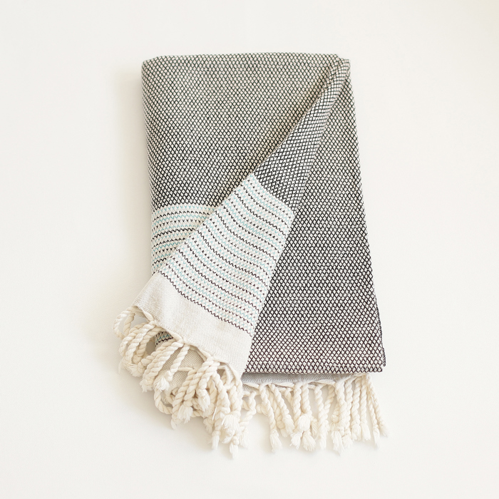 Handwoven Throw Blanket 40" x 70" Turkish Cotton 100% with Tassels for Couch, Sofa