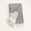 Blue Single Handwoven Throw Blanket 40" x 70" Turkish Cotton 100% with Tassels for Couch, Sofa