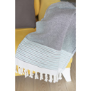 Blue 2-piece Handwoven Throw Blanket 40" x 70" Turkish Cotton 100% with Tassels for Couch, Sofa