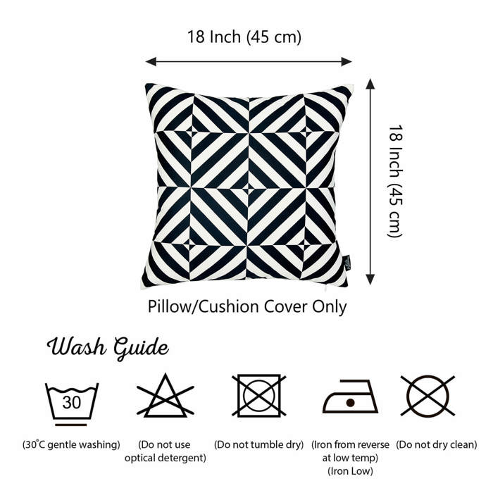 Decorative Geometric Diagonal Set of 2 Throw Pillow Cover 18" in. x 18" in. Square for Couch, Bedding