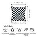 Square 18" x 18" Black, White Decorative Geometric Diagonal Set of 2 Throw Pillow Cover 18" in. x 18" in. Square for Couch, Bedding