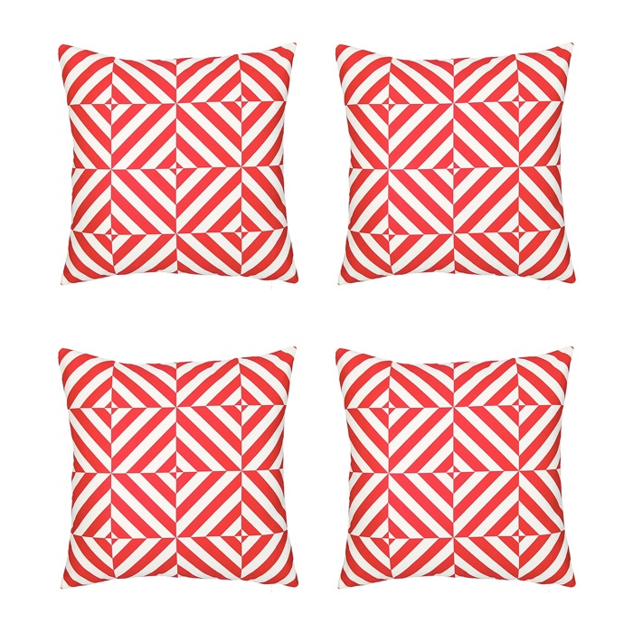 Decorative Geometric Diagonal Set of 4 Throw Pillow Cover 18" in. x 18" in. Square for Couch, Bedding