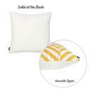 Square 18" x 18" Yellow, White Decorative Geometric Diagonal Set of 4 Throw Pillow Cover 18" in. x 18" in. Square for Couch, Bedding