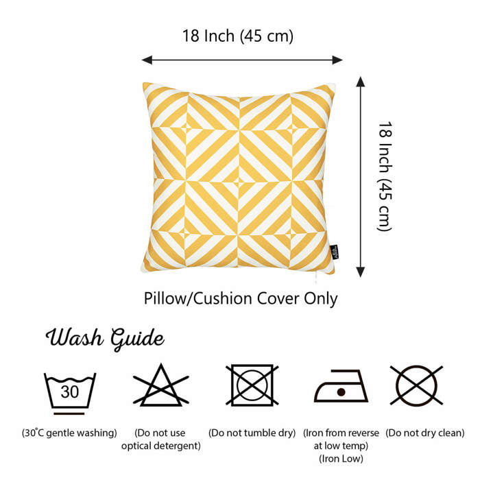 Decorative Geometric Diagonal Set of 4 Throw Pillow Cover 18" in. x 18" in. Square for Couch, Bedding