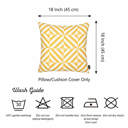 Square 18" x 18" Yellow, White Decorative Geometric Diagonal Set of 4 Throw Pillow Cover 18" in. x 18" in. Square for Couch, Bedding