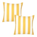 Yellow 2-piece Decorative Geometric Stripe Throw Pillow Cover 18" in. x 18" in. Square for Couch, Bedding