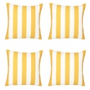 Yellow 4-piece Decorative Geometric Stripe Throw Pillow Cover 18" in. x 18" in. Square for Couch, Bedding