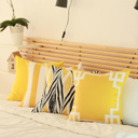 Yellow 4-piece Decorative Geometric Stripe Throw Pillow Cover 18" in. x 18" in. Square for Couch, Bedding