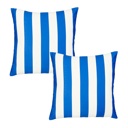 Blue 2-piece Decorative Geometric Stripe Throw Pillow Cover 18" in. x 18" in. Square for Couch, Bedding