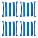 Blue 4-piece Decorative Geometric Stripe Throw Pillow Cover 18" in. x 18" in. Square for Couch, Bedding