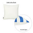 Blue 4-piece Decorative Geometric Stripe Throw Pillow Cover 18" in. x 18" in. Square for Couch, Bedding