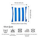 Blue 4-piece Decorative Geometric Stripe Throw Pillow Cover 18" in. x 18" in. Square for Couch, Bedding