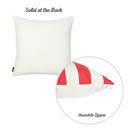 Red Single Decorative Geometric Stripe Throw Pillow Cover 18" in. x 18" in. Square for Couch, Bedding