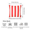 Red Single Decorative Geometric Stripe Throw Pillow Cover 18" in. x 18" in. Square for Couch, Bedding