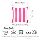 Pink Single Decorative Geometric Stripe Throw Pillow Cover 18" in. x 18" in. Square for Couch, Bedding