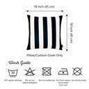 Black 2-piece Decorative Geometric Stripe Throw Pillow Cover 18" in. x 18" in. Square for Couch, Bedding