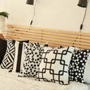 Black 2-piece Decorative Geometric Stripe Throw Pillow Cover 18" in. x 18" in. Square for Couch, Bedding