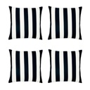 Black 4-piece Decorative Geometric Stripe Throw Pillow Cover 18" in. x 18" in. Square for Couch, Bedding