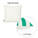 Green Single Decorative Geometric Stripe Throw Pillow Cover 18" in. x 18" in. Square for Couch, Bedding