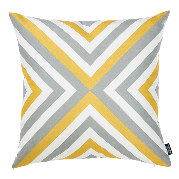 Decorative Geometric Flashback Throw Pillow Cover 18" x 18"