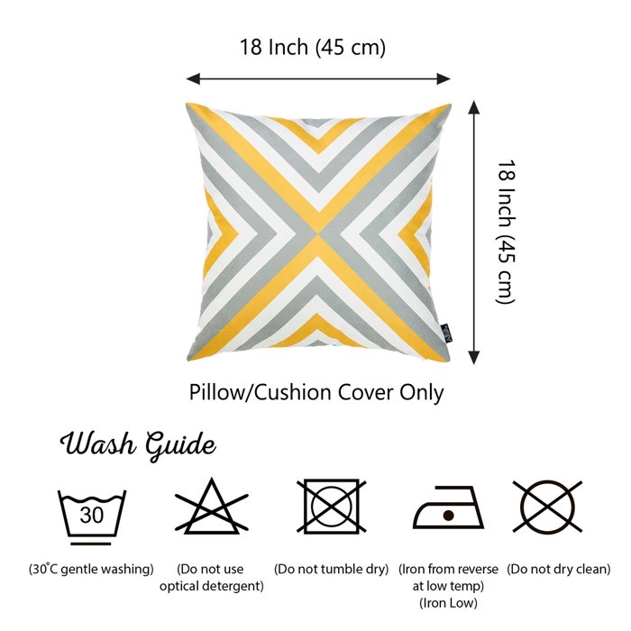 Decorative Geometric Flashback Throw Pillow Cover 18" x 18"