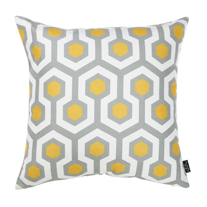 Decorative Geometric Flashback Throw Pillow Cover 18" x 18"