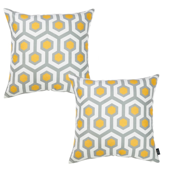 Decorative Geometric Flashback Throw Pillow Cover 18" x 18"