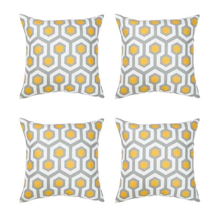 Decorative Geometric Flashback Throw Pillow Cover 18" x 18"