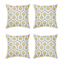 Circuit 4-piece Decorative Geometric Flashback Throw Pillow Cover 18" x 18"