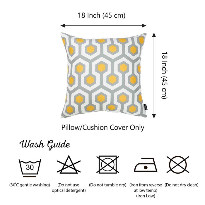 Decorative Geometric Flashback Throw Pillow Cover 18" x 18"