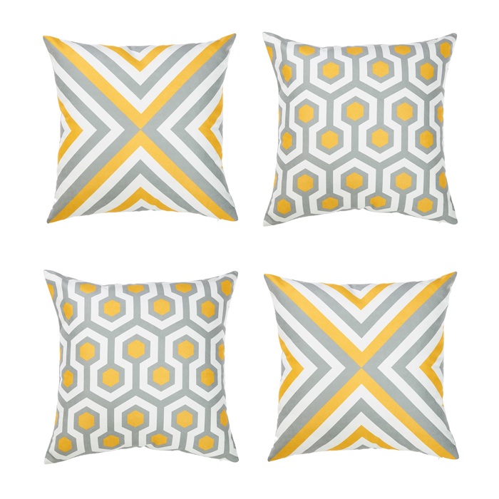 Decorative Geometric Flashback Throw Pillow Cover 18" x 18"