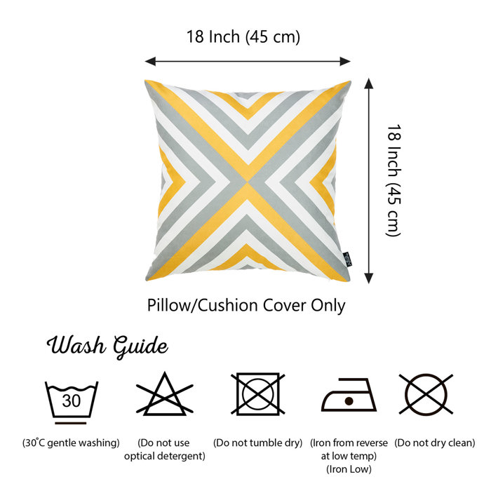 Decorative Geometric Flashback Throw Pillow Cover 18" x 18"