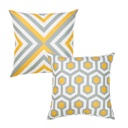 Mixed 2-piece Decorative Geometric Flashback Throw Pillow Cover 18" x 18"