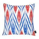 Blue & Red Geometric Decorative Throw Pillow Cover 18" in. x 18" in.  Square for Couch, Bedding